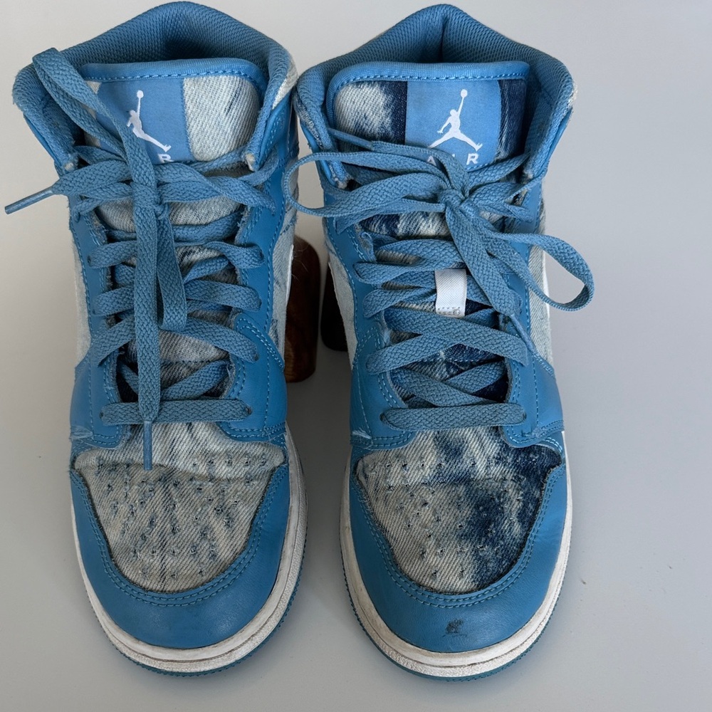 Nike Tie Dye Blue Distressed Kids Sneakers